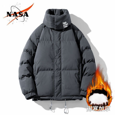[COD]NASA แบรนด์ร่วมเสื้อโค้ทผ้าฝ้ายผู้ชายฤดูหนาวอบอุ่นหนาพิเศษเสื้อโค้ทคู่รักแบรนด์แฟชั่นเสื้อโค้ทผ้าฝ้ายคอตั้งหลวม Christmas Gift