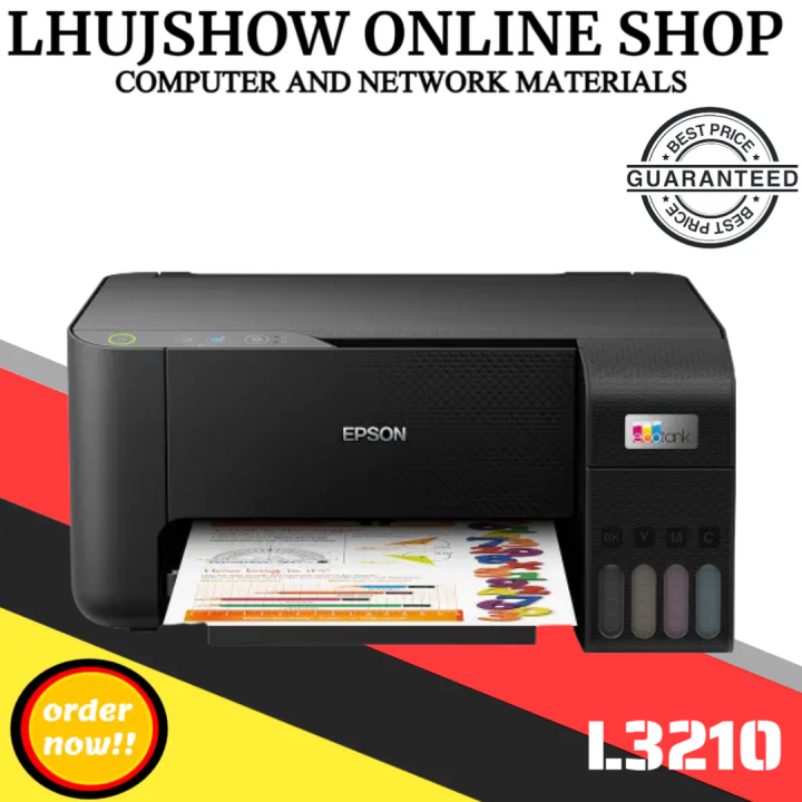 EPSON L3210 A4 ALLINONE INK TANK PRINTER + 1 SET (4 BOTTLES) EPSON