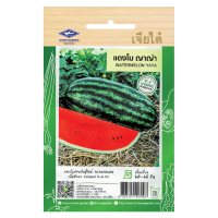 เมล็ดพันธุ์ แตงโม ญาญ่า ทรงผลหมอน เนื้อสีแดง ตราเจียไต๋ บรรจุ 1 กรัม (20 เมล็ด)