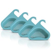 ZZOOI 4 PCS Kitchen Sink Drain Basket Pinkiou Swan Drain Rack Swan Shape Sink Basket Kitchen Triangle Sink Filter Blue