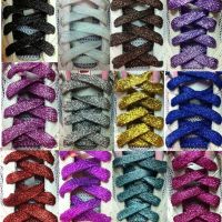 COD DSFGREYTRUYTU GDTM 110cm Fashion Flat Glitter Colored Shoe Laces Canvas Sneaker Shoelaces String