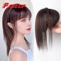 【DT】hot！ Synthetic Hairpiece With Braids Headband Bangs Fringe Bands Resistant Clip Hair Extensions for W