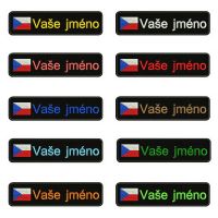 Czech Republic Flag 10X2.5cm Embroidery Custom Name Text Patch Stripes Badge Iron On Or Patches