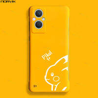 NORVIK สีขาวลายการ์ตูนน่ารัก Pikachu เคสโทรศัพท์สีเหลืองไร้ขอบสำหรับ OPPO A98 A78 A58 Reno 10 8 8Z 7Z 7ค้นหา X5 A55 6 5 2 2Z 2F A31 Pro Plus 4G 5G N11-3เคสฝาหลังสร้างสรรค์