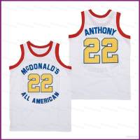 เสื้อกีฬาบาสเก็ตบอล ขนาดใหญ่ ลายทีม YX Carmelo Anthony Mcdonalds สไตล์อเมริกัน สําหรับผู้ชาย และผู้หญิง