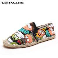 Men Casual Canvas Shoes Flats Heels Cartoon Linen Male Espadrille Fisherman Shoes Boys Flats Plimsolls Loafers Driving designer