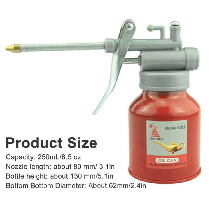 250ml Steel High Pressure Hand Pump Oiler Oil Pot Lubricant Soap Spray