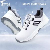 TTYGJ Golf Shoes Mens Casual Sports Shoes Comfortable Non-slip Waterproof Rotary Button Laces Without Spikes