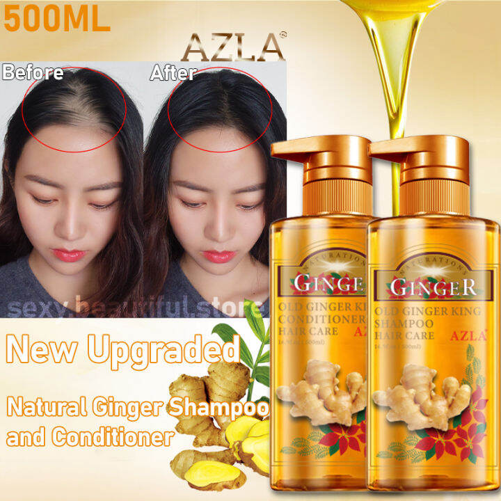 【cod】 Azla 500ml Ginger Hair Shampoo Anti Hair Loss Anti Dandruff Oil Control Shampoo And 9281