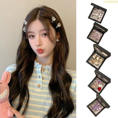 blg 5Pieces Minimalist Heart Hair-Clips Hairpins Snap Barrettes-Rhinestone Hair Styling Ornament Y2K Sparkly Hairpins Wo 【JULY】