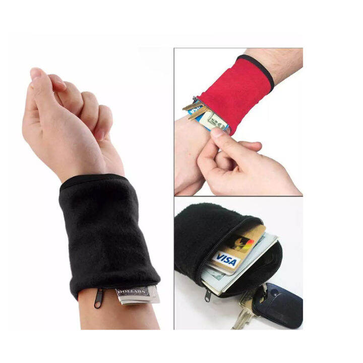 1pc Wrist Wallet (Wristband) With ZipperSports Armband, Men/Women Running Bag Arm Bag Waist