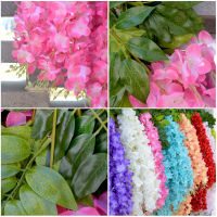 12แพ็ค Wisteria ดอกไม้ประดิษฐ์แขวน Garland หวาย Faux ดอกไม้ผ้าไหมดอกไม้สำหรับ Home Garden งานแต่งงาน Decor