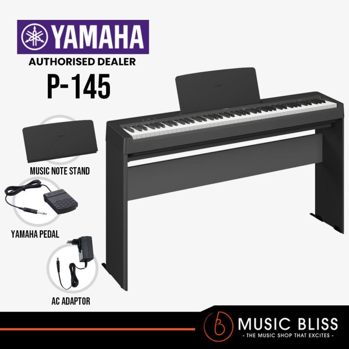 Yamaha P-145 88-Key Digital Piano with Original Adapter - Black (P145 ...