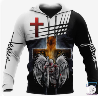 3D HOODIE-  XZX180305   KNIGHTS TEMPLAR COMMANDERY HOODIE - CASUAL JESUS GUARD , SWEATSHIRTS &amp; ZIPPER 26