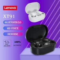 Lenovo รุ่น XT91 TWS ไร้สายบลูทูธหูฟัง AI ควบคุมการเล่นเกมชุดหูฟังสเตอริโอเบสพร้อมไมโครโฟนลดเสียงรบกวน