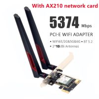 อะแดปเตอร์การ์ด Wifi ไร้สาย Wi-Fi 6 Intel AX210 PCIe บลูทูธ 5.2 3000Mbps 802.11ax AX210NGW Wifi 6E Windows 10 Linux