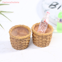 FactoryOutlete?Cheap? 2PC 1/12 MINI dollhouse หวายกรอบ HAND-woven vegetable Food Storage Basket