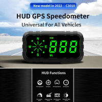 Hud วัดระยะทางไมล์รถหัวขึ้นแสดงเข็มทิศ Gps เครื่องวัดความเร็วการแจ้งเตือนความเร็วดิจิตอลเกิน【fast】