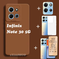 4in1เคส Infinix Note 30แบบนิ่มเคส Infinix Note 30เคสมือถือกันกระแทก Infinix Note ฝาครอบโทรศัพท์5G + ฟิล์มป้องกันเซรามิก + ฟิล์มเลนส์ + ฟิล์มด้านหลัง