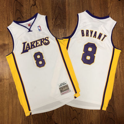 Top-quality Hot Sale Mens Los Angeles Lakerss 8 Kobee Bryantt Mitchell Ness 2003-04 V-neck White Jersey