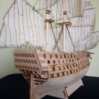 SKDK DIY Wood Assembled Victory Royal Navy Ship Sailboat Modeling Toy Decoration1【cod】