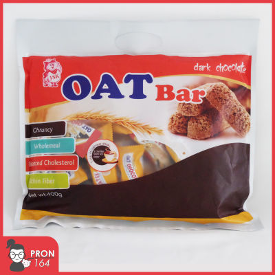 Oat Bar Dark Chocolate โอ๊ตบาร์**ธัญพืชอัดแท่งรสช็อกโกแลต**JSK ตราเจเอสเค**400 กรัม**