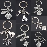 【DT】1 Piece Set Apple Charms Word Microscope Biology Unique Keychain Biochemistry Teacher Gift Keychain hot