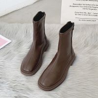 CODhuanglan212 Skinny Boots Female2021Spring and Autumn New Summer Thin Boots Martin Boots Autumn Mid-Calf Length British Style Ankle Boots