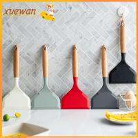 XUEWAN เครื่องใช้ในครัวทำอาหารพิซซ่าทัพพีปรุงอาหารแบบกันติดที่มีสีสันปกป้องก้นหม้อไม้พายซิลิโคนไข่เนื้อวัวเนื้อ