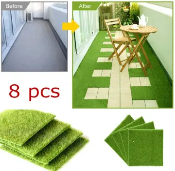 15x15cm Small Artificial Lawn Fake Grass Mat Green Fake Moss Wall