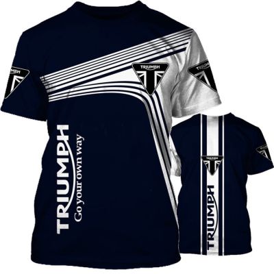 Triumph Mens/Womens Sporty 3D Print Racing T-Shirt Oversized Round Neck