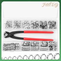 FEELDG 120PCS 304สแตนเลสสตีล หูเดี่ยวหู 6-33.1มม. ขนาด11นิ้ว Stepless Cinch แหวนจีบ ที่หนีบหู ชุดจัดประเภท การรักษาความปลอดภัยท่อท่อ