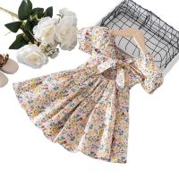 Girl dress Childrens clothing girls casual flower bow dress