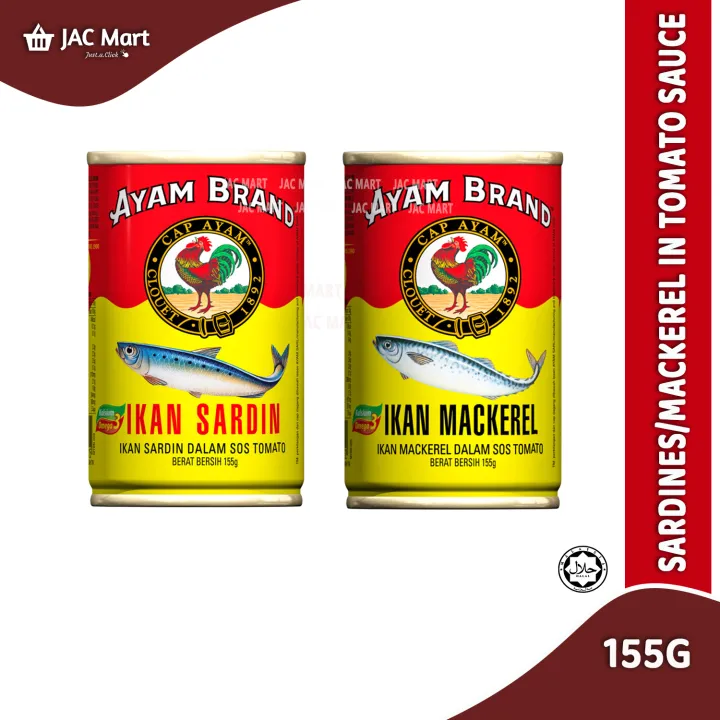 AYAM BRAND Sardines / Mackerel in Tomato Sauce 155G Lazada