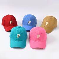 【Hot Sale】 Larger version of the Korean letter P baseball cap girl soft top sports hat dirty orange white all-match male