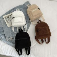 Pick me up ShopFeng Qi shop1Pcs Mini Plush Backpack Solid Color Womens Wild Fashion Soft Autumn and Winter Fashion Small Size Shopping Street Backpack