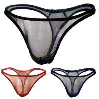 Briefs Bikini G-String Jockstrap Sexy Underwear Gay Nylon Underwear Bikini Thong Ultra-Thin Silk Ice Transparent Mens