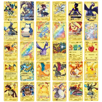 Pokemon Iron Metal Card Letters Golden Pikachu Eevee Charizard
