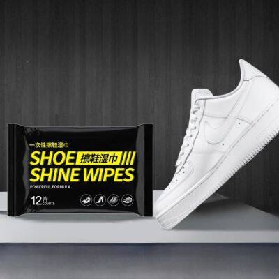 -พร้อมส่ง-แผ่นเช็ดทำความสะอาดรองเท้า ทิชชูเปียกเช็ดรองเท้า Shoe shine wipes พร้อมส่ง