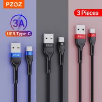 PZOZ 3ชิ้น USB ชนิด C เคเบิลไมโคร USB USB สายชาร์จเร็วสายชาร์จสำหรับซัมซุงข้อมูล Redmi Note 5 Pro Android Microusb R