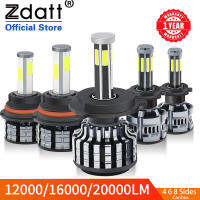 2021Zdatt 4 6 8 Sides H8 H11 H7 LED 20000LM HB3 9005 HB4 H1 H3 H4 Led Headlight Bulb 12V Turbo Canbus 360 degree Super Auto Lamp