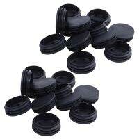 Blanking End Round Tube Inserts Cap Cover 50mm Dia Black 24 Pcs