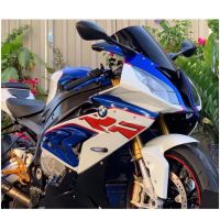 ♣ฟองคู่กระจกหน้ารถกระจกรถจักรยานยนต์สำหรับ BMW S1000RR S1000R S1000 2015 2016 2017 2018สีดำ