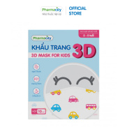 Khẩu Trang 3D Trẻ Em Hoa Văn 2-5 Tuổi Pharmacity Hộp 10 Cái