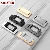 Zinc Alloy Cabinet Door Drawer Handles Invisible Concealed Buckle Cabinet Door handle Surface Mounted Simple FLat Knobs Door Hardware