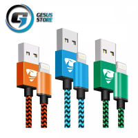 สายชาร์จสำหรับไอโฟน 1เมตร 1.8เมตร 1กล่องมี3เส้น(pack of 3)สายผ้าถักแบบกลม iPhone Charger Cable รองรับ รุ่น Phone 11 Pro 11 Pro max X 8 Plus 7 Plus 6 6s 5 5s SE,iPad and More BY GESUS STORE