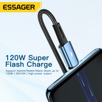 Essager 120W Super Fast Charge Type-C 6A Quick ชาร์จ USB สายเคเบิลสำหรับ Xiaomi 12Pro K50 67วัตต์สำหรับ Xiaomi 11Pro