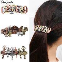 【cw】 Punk Hair Jewelry Clip Numeral Elephant Hairpin Barrette Statement Accessories