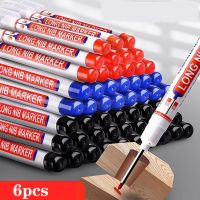 6Pcs/Set 20MM Red/Black/Blue/Green Ink Long Head Markers Bathroom Woodworking Decoration Multi-purpose Deep Hole Marker Pens