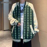 SUPEEON丨เสื้อสเวตเตอร์คู่ชาย,แบบญี่ปุ่นและเกาหลีเรียบง่ายเสื้อคาร์ดิแกนแบบถัก